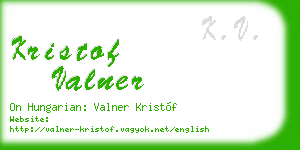 kristof valner business card