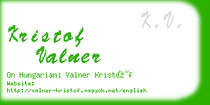 kristof valner business card